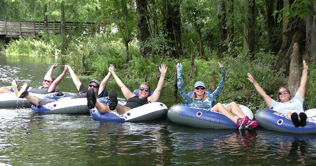Teachers rafting at Crystal Springs Preserve